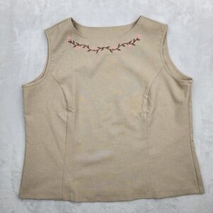 220 Hickory Blouse Women Extra Large Brown Tank Top Basic‎ Plain Shirt Adult XL